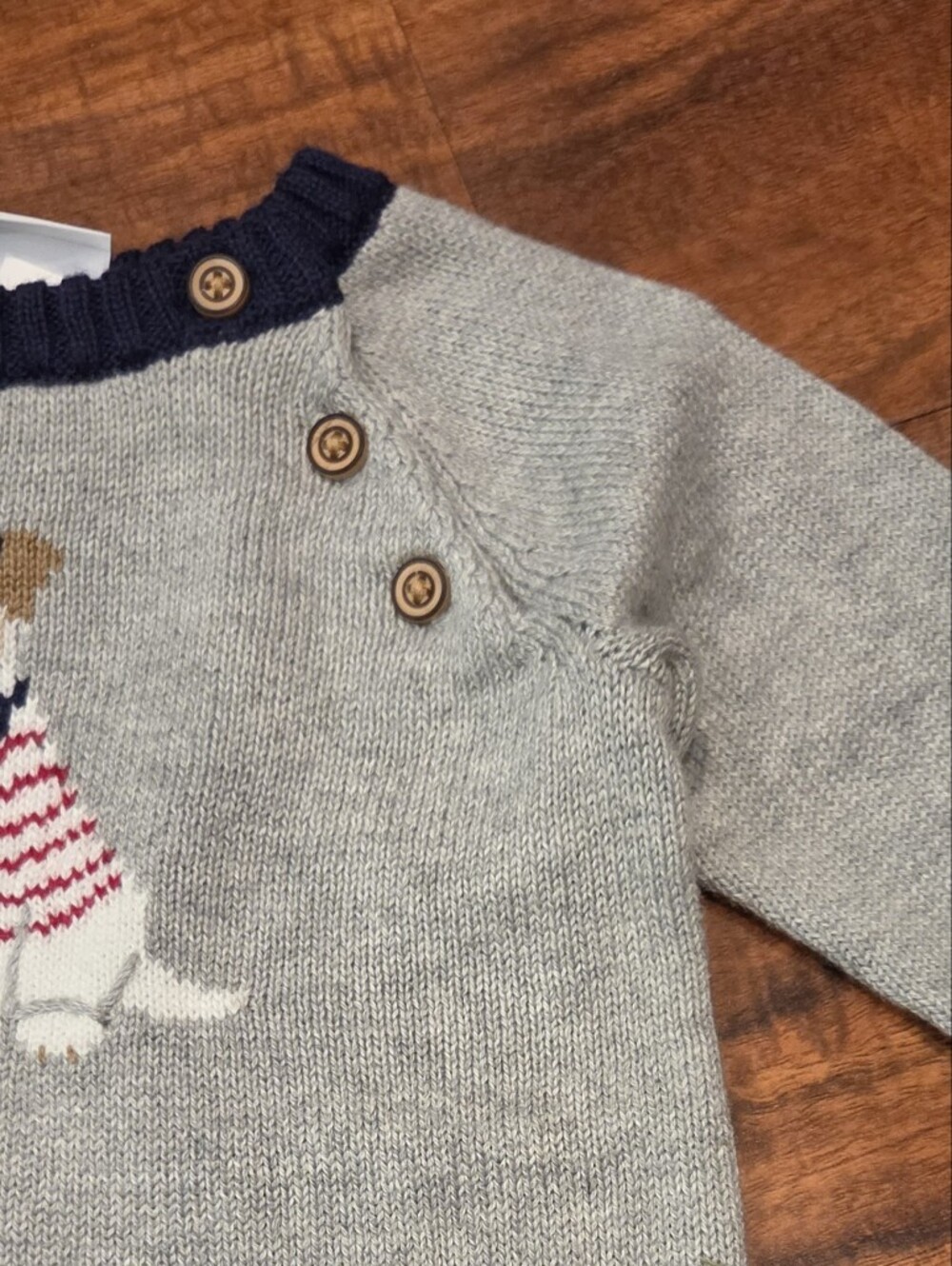 Janie and Jack NWT 0-3 Months Gray Sailor Dog Knit Romper and Socks - Picture 3 of 9